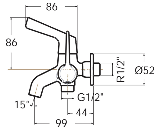 Bản vẽ kích thước củ sen chỉnh nhiệt WF1M11 American