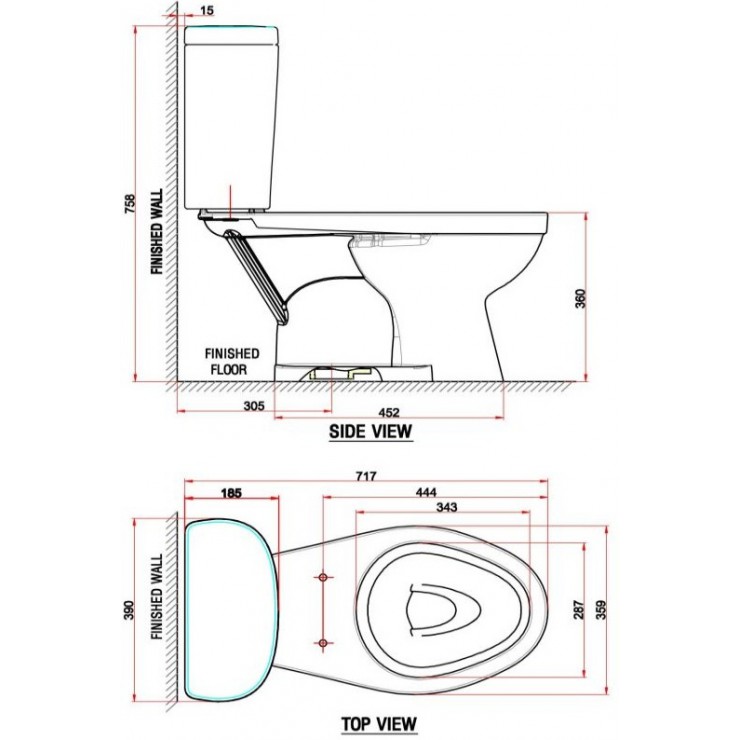 Bản vẽ bồn cầu VF-2398 American Standard