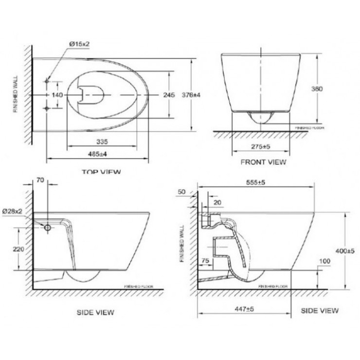 Bản vẽ bàn cầu American Standard VF-3119B/CL6117M-6D
