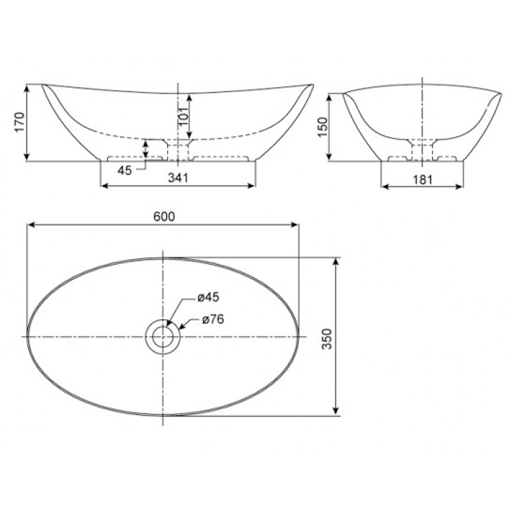 Bản vẽ chậu rửa mặt WP-F608​ American Standart