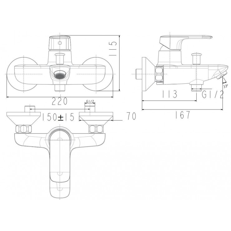 Bản vẽ kích thước củ sen chỉnh nhiệt WF1M11 American