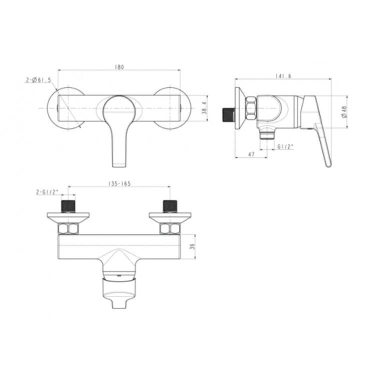 Bản vẽ kích thước vòi hoa sen American Standard WF-0311