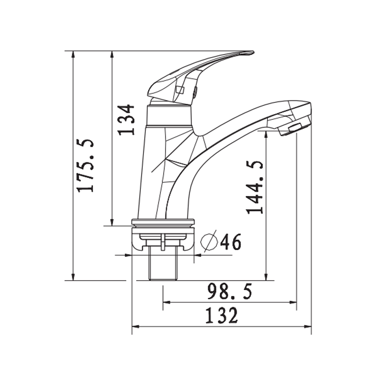Bản vẽ kỹ thuật vòi chậu lavabo nước lạnh WFT823