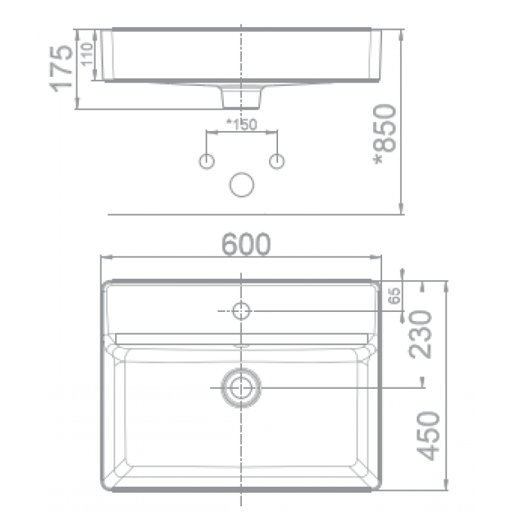Bản vẽ kích thước chậu lavabo American Standard WP F420