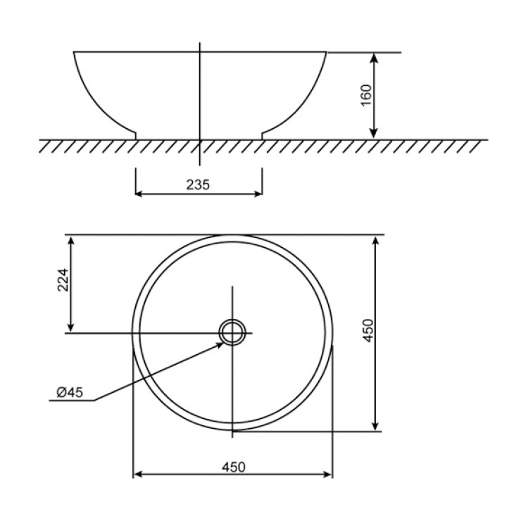 Bản vẽ chậu rửa mặt 0500-WT American Standart