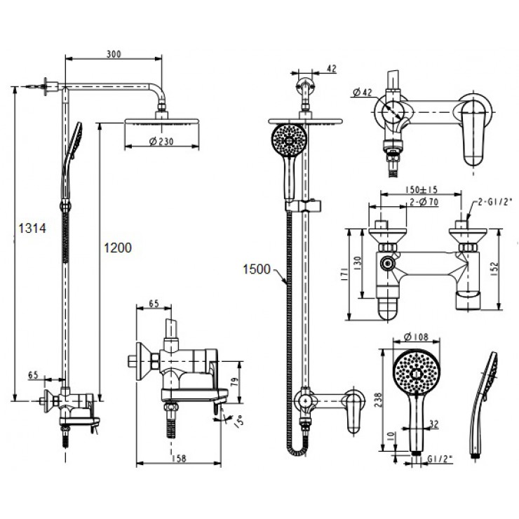 Bản vẽ kỹ thuật sen cây American WF 9089 E