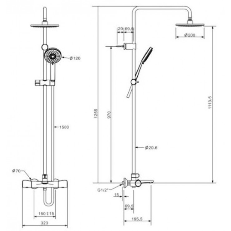 Bản vẽ kỹ thuật sen cây nhiệt độ American WF 4952