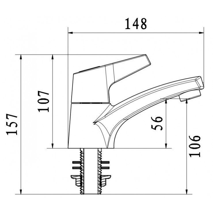 Bản vẽ kỹ thuật vòi lavabo lạnh American W.126