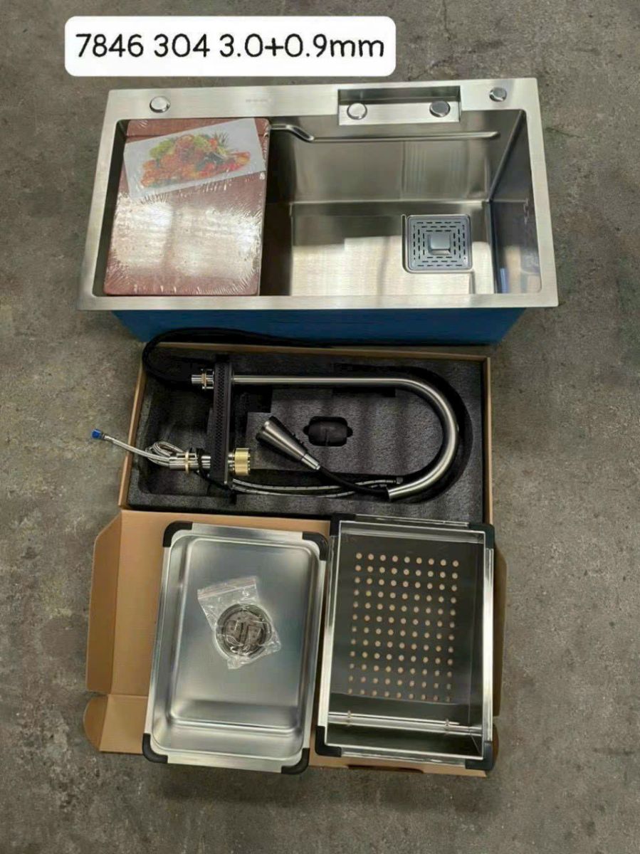 Chậu chén một hố