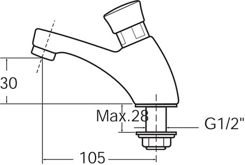Bản vẽ kỹ thuật vòi chậu lavabo nước lạnh WFT823