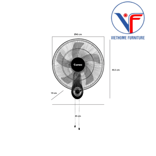 Quạt treo tường Rapido RWF – 16AWM