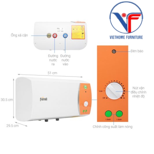 Bình nước nóng gián tiếp ferroli VERDI TE 15L