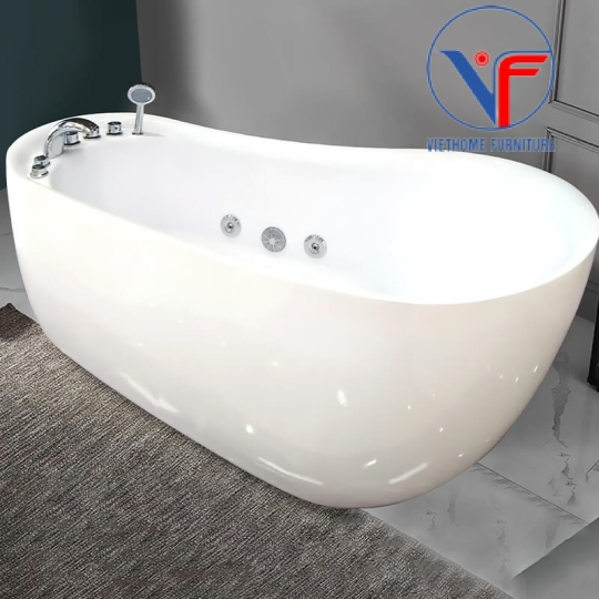 Bồn tắm massage đặt sàn nhựa acrylic dáng cá Heo cao cấp