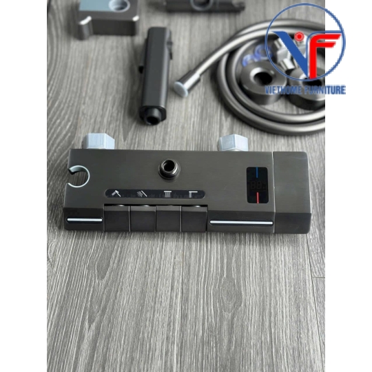SEN CÂY TẮM ĐỨNG PHUN MƯA 2 ĐƯỜNG NƯỚC NÓNG LẠNH NÚT PHÍM ĐÀN CÓ ĐÈN LED HIỂN THỊ NHIỆT ĐỘ MẶT TRÊN CỦ SEN