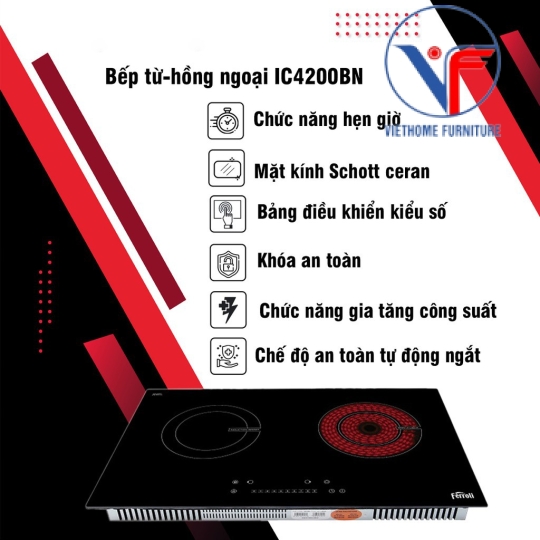 Bếp từ-hồng ngoại Ferroli IC4200BN