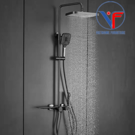 Sen Cây Tắm Đứng Nút Xoay Chỉnh Nhiệt Có Vòi Xịt Vệ Sinh