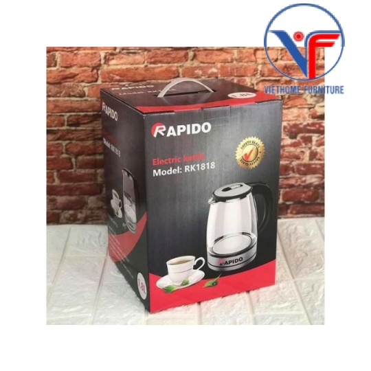 Ấm siêu tốc Rapido RK1818 dung tích 1,8 lít, công suất 1800W, bảo hành 6 tháng