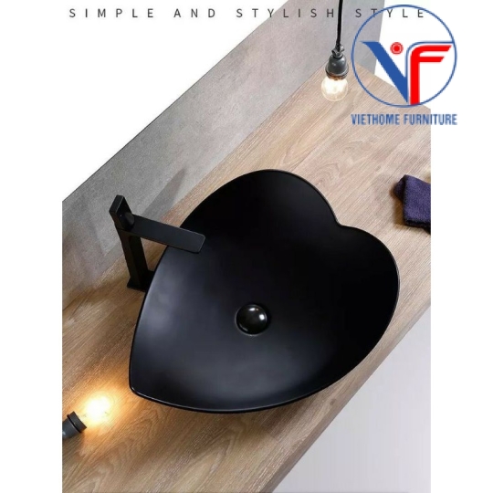 LAVABO - CHẬU RỬA MẶT ĐẶT BÀN TRÁI TIM PHONG CÁCH BẮC ÂU