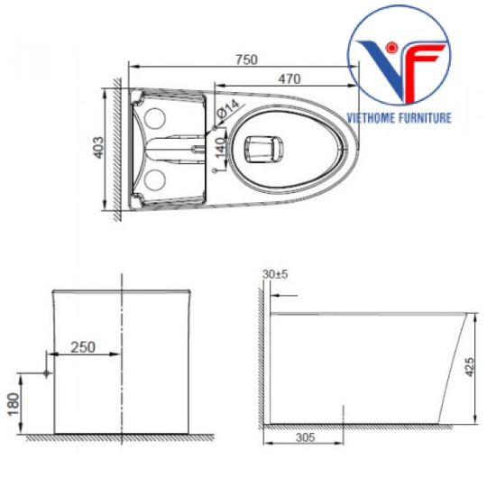 Bồn Cầu American Standard WP-3232 Studio S 1 Khối Đặt Sàn