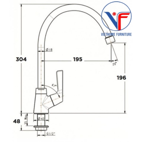 Vòi Bếp Lạnh American Standard WF-T606