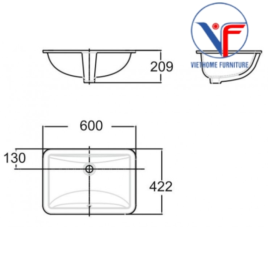 Chậu Rửa Âm Bàn American Standard Ventuno WP-0440/TI-0459-WT