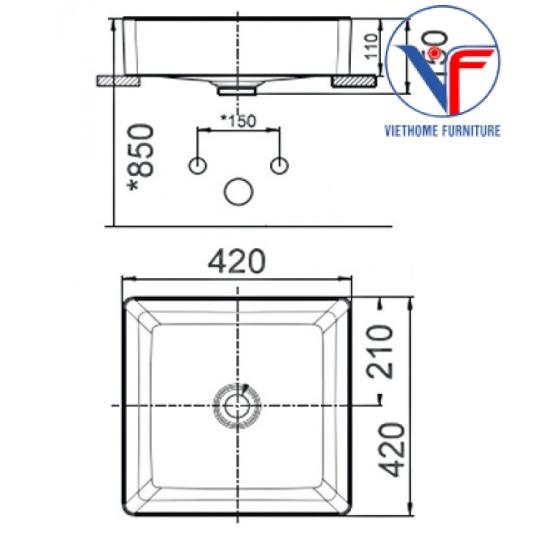 Chậu Rửa Đặt Bàn American WP-F411 Acacia E Supasleek