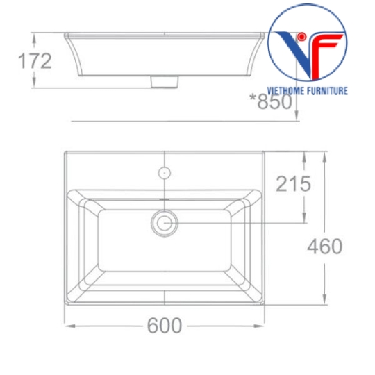 Chậu Rửa Đặt Bàn American WP-F525 Kastello