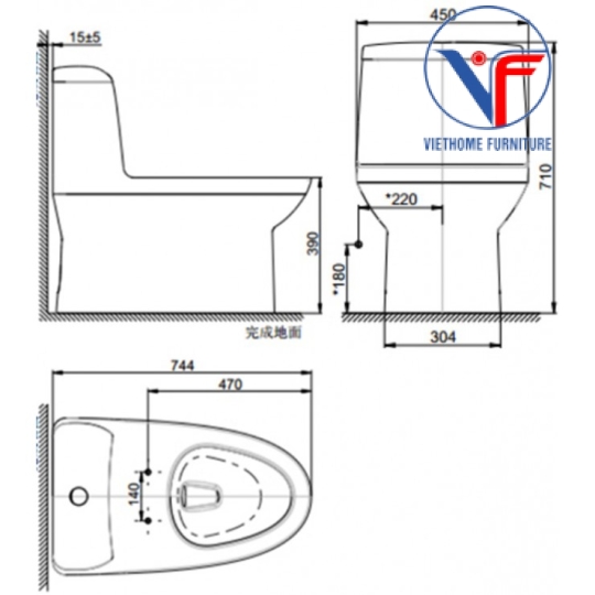 Bồn Cầu American Standard WP-1830 Một Khối Dòng Milano