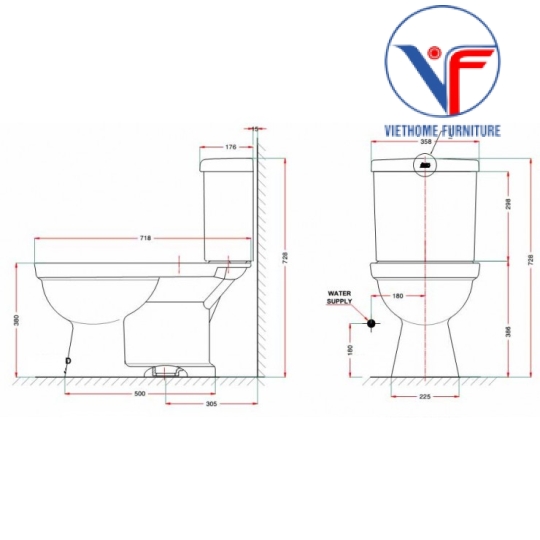 Bồn Cầu American Standard VF-2013 (VF-3013+VF-4013) 2 Khối