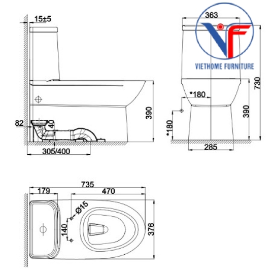 Bồn Cầu American Standard WP-2073 Dòng Modern
