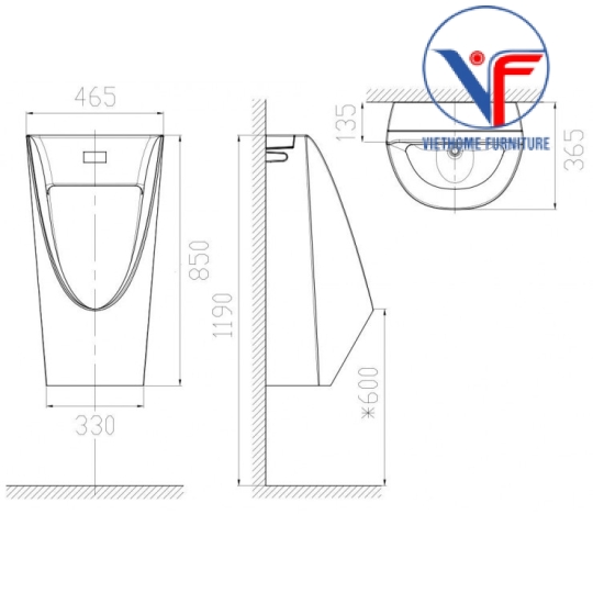 Bồn Tiểu Nam American Standard WP-6507 Treo Tường Cảm Ứng