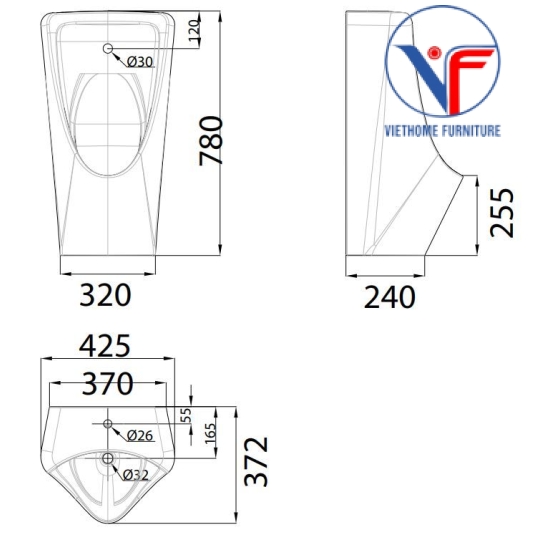 Bồn Tiểu Nam American Standard WP-6519 Treo Tường Cảm Ứng