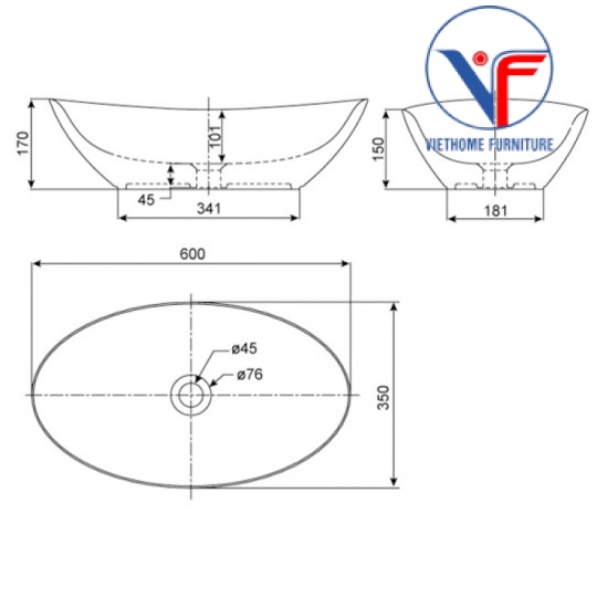 Chậu Rửa Đặt Bàn American Ova WP-F608 Oval