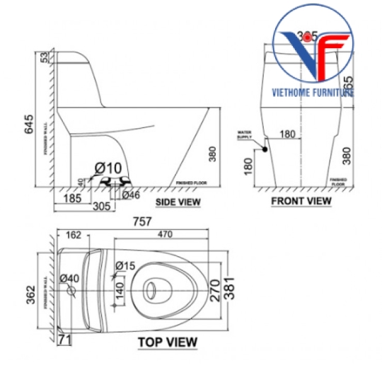 Bồn Cầu American Standard VF-2010 1 Khối Dòng Activa