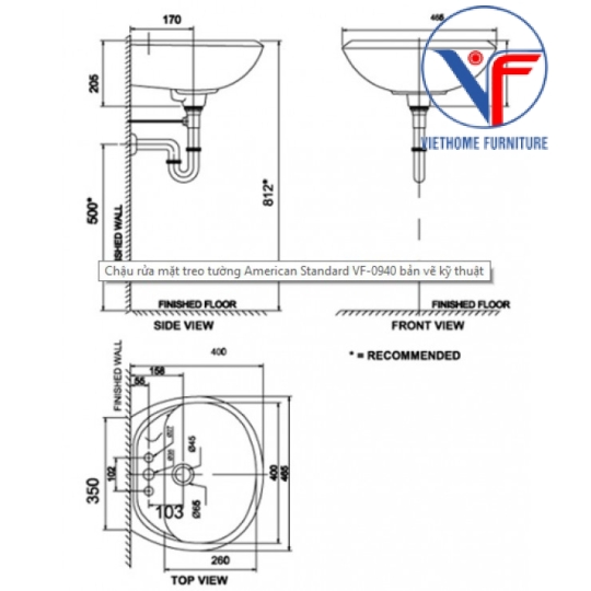 Chậu Rửa Treo Tường American Standard Gala VF-0940