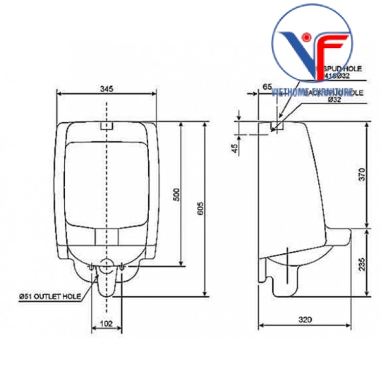 Bồn Tiểu Nam American Standard VF-6401 Mini Washbrook
