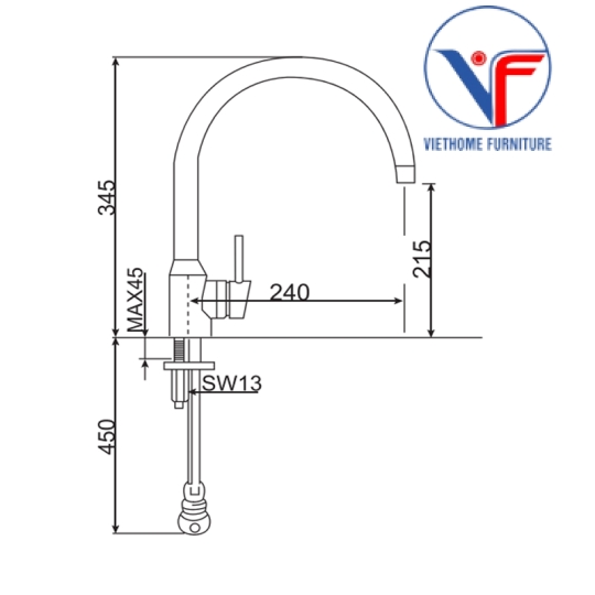 Vòi Rửa Chén Nóng Lạnh American Standard WF-5608 Minimalistic