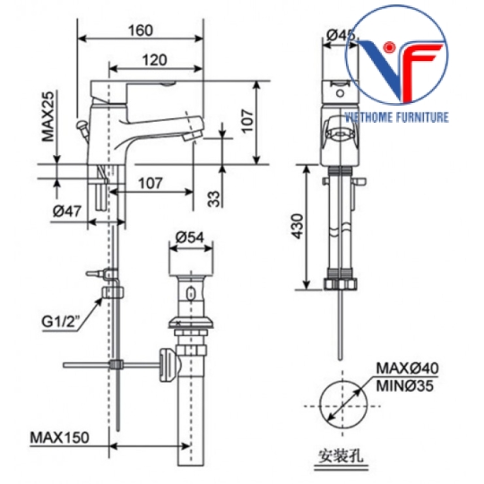 Vòi Lavabo American Standard Seva WF-6501 Nóng Lạnh