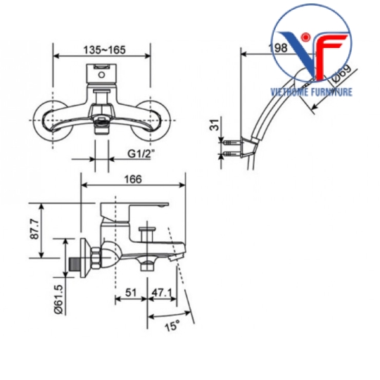 Vòi Sen Nóng Lạnh American Standard Seva WF-6511