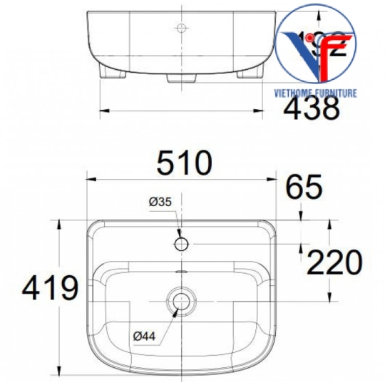 Chậu Lavabo American Standard 0533-WT Bán Âm