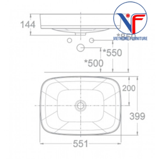 Chậu Rửa Đặt Bàn American WP-0628 Signature