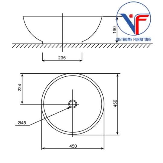 Chậu Rửa Đặt Bàn American Vallo 0500-WT