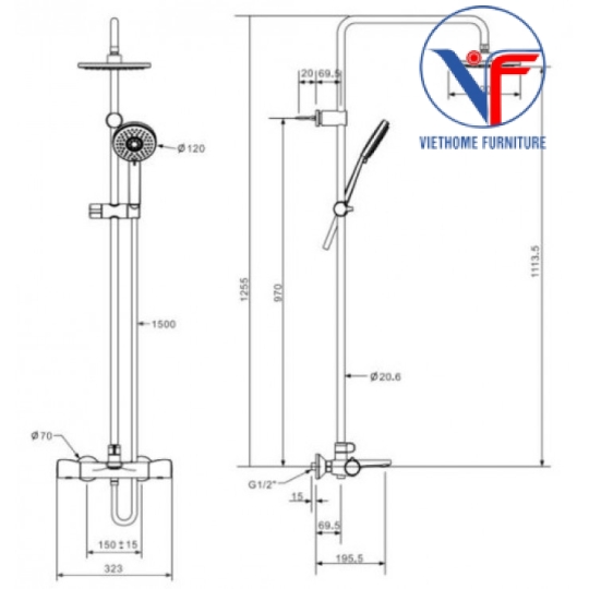 Bộ Sen Cây Cảm Biến Nhiệt American Standard WF-4952 EasySET 3 Đường