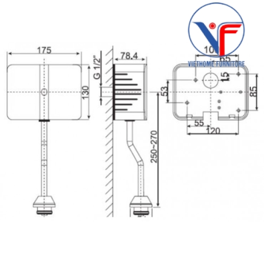 Van Xả Cảm Ứng Bồn Tiểu American Standard WF-8609 GắnTường