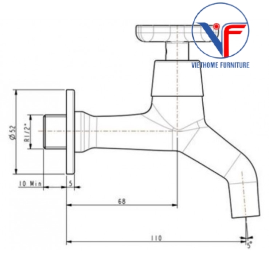 Vòi Gắn Tường American Standard WF-T702 Lạnh Winston