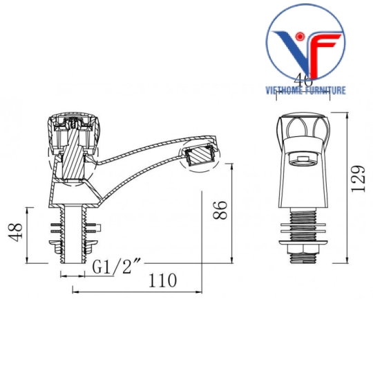 Vòi Lavabo American Standard W.116 (FL0116-A) Lạnh Sandra