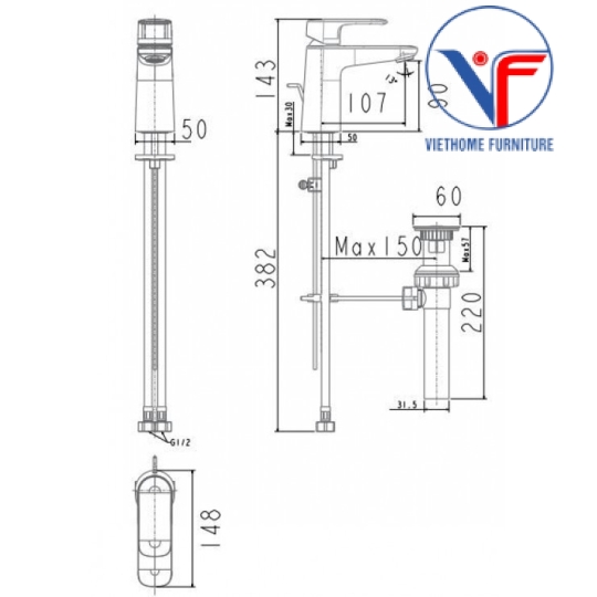 Vòi Lavabo American Standard WF-1M01 Loven Nóng Lạnh