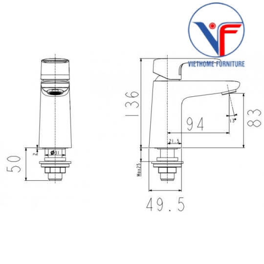 Vòi Lavabo American Standard WF-1M06 (FFAS1M06-101S00BF0) Loven Vòi Lạnh