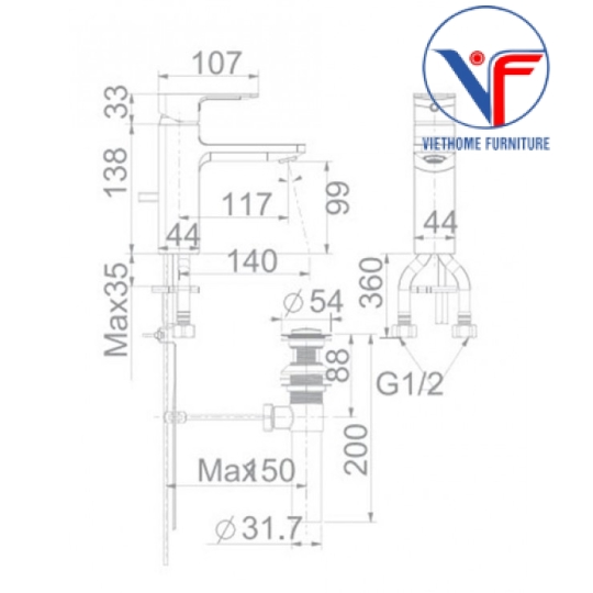 Vòi Lavabo American Standard Acacia E WF-1301 Nóng Lạnh