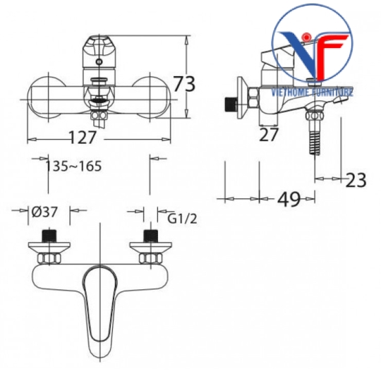 Vòi Sen Tắm Nóng Lạnh American Standard Cygnet WF-0311